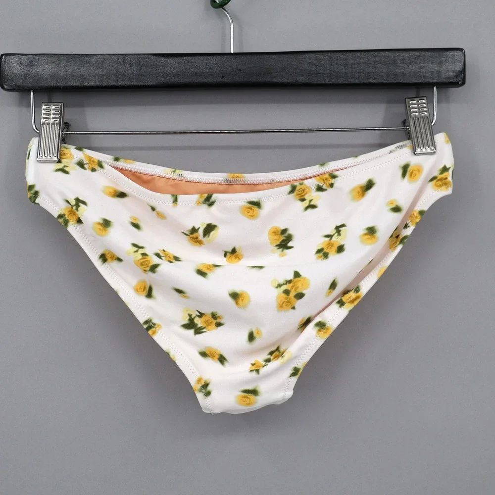 Crewcuts Swimsuit Bottoms Girls 14 White Yellow Floral Print Beach Cruise‎ NWT